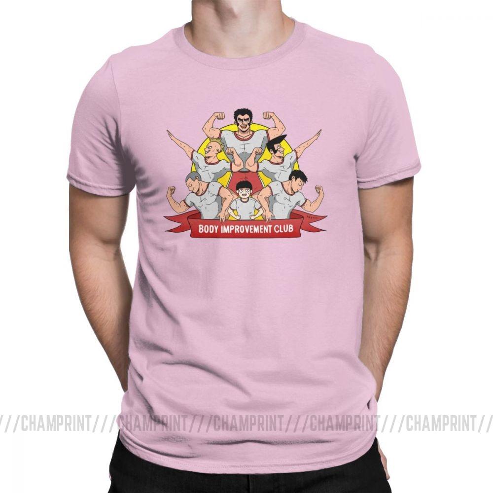 Men S T Shirt Mob Psycho 100 Body Improvement Club Humor 100 Cotton Tees Short Sleeve