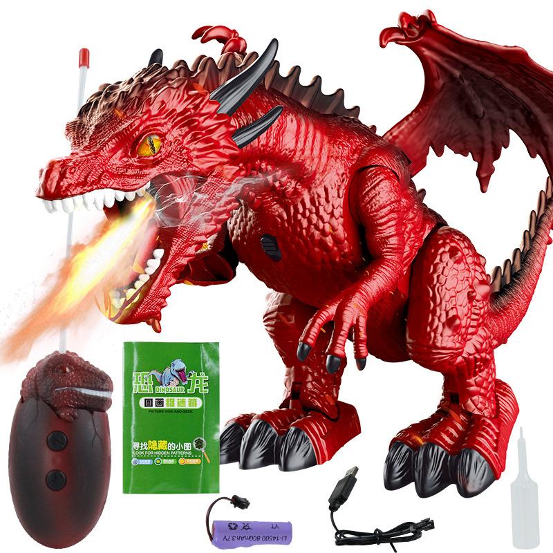Electric Remote Control Dinosaur, Infrared Remote Control Spray Dragon, Lighting And Sound Simulation Animal Model Children