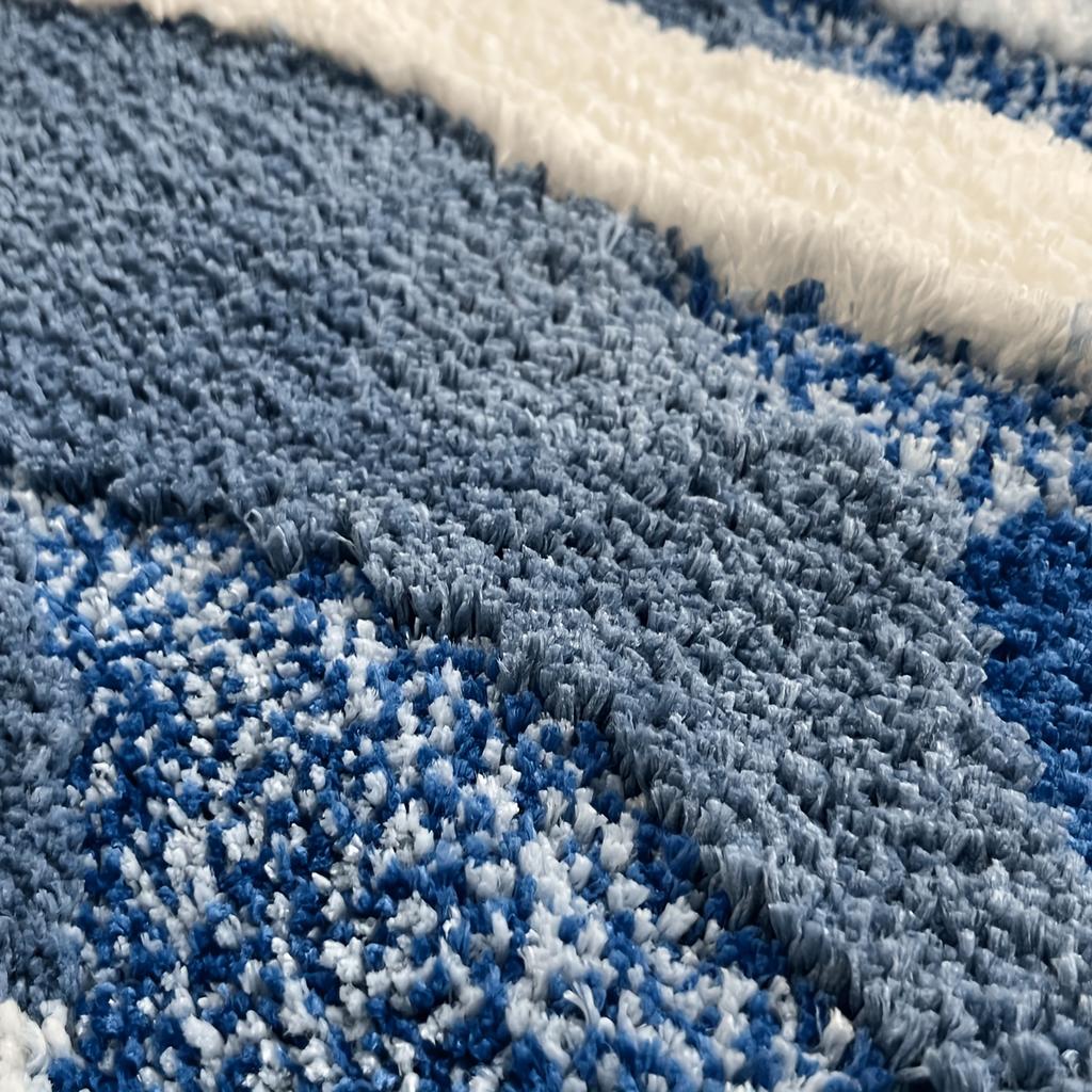 3D Неровный коврик для ванной, Ковер для гостиной с узором волны и облака, Напольный коврик для спальни, Декоративный напольный коврик, Комнатный напольный плюшевый ковер для диванной зоны