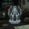 Загадочные Ретро Украшения 3D Печатный Трон Статуэтка Ктулху, Готическая Смоляная Фигурка для Полки и Стола, Декор в Виде Детализированной Скульптуры Крыла Летучей Мыши, Щупальце