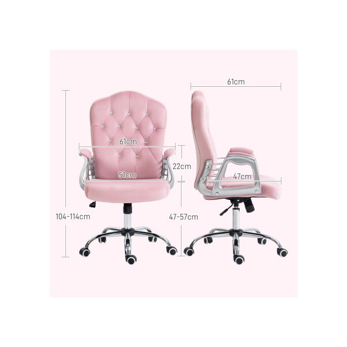 Siège de bureau ergonomique - MUVOE - Rose - Réglable en hauteur - Charge max. 120 kg - Fonction de basculement