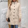 BITCED Осенне-зимний водоотталкивающий тренч с капюшоном, женское повседневное длинное пальто свободного кроя, больших размеров, верхняя одежда для улицы от дождя