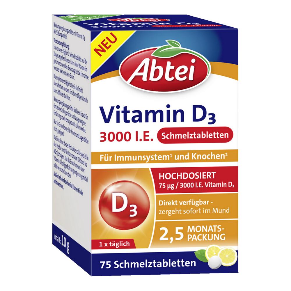 Немецкий Abtei Витамин D3 3000 МЕ. 75 таблеток