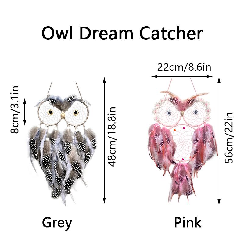 Сова Ловец снов Перо Колокольчики для девочек Комната Спальня Настенные украшения День рождения Фестиваль Подарки Украшение дома Ремесла