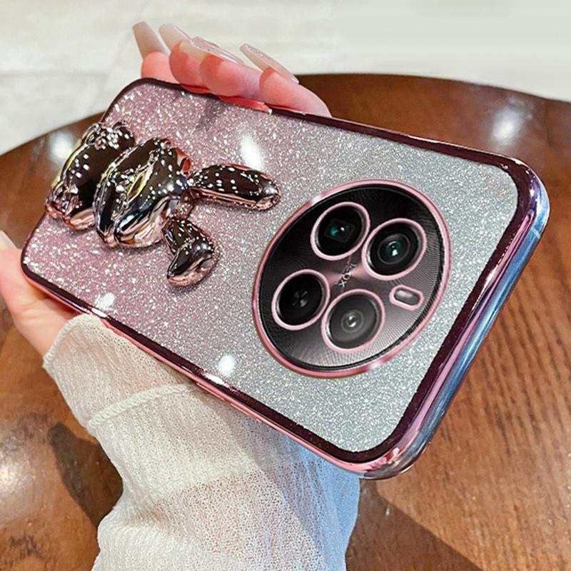 Чехол для Realme 12 Pro 5G/12 Pro+ 5G PC+ТПУ Гальваническое покрытие Блестящий Кролик Чехол для телефона