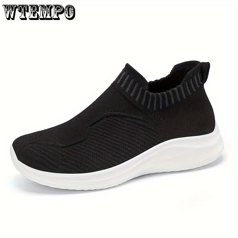 Женские дышащие кроссовки Slip On, легкие вязаные кроссовки с мягкой подошвой, удобные низкие туфли