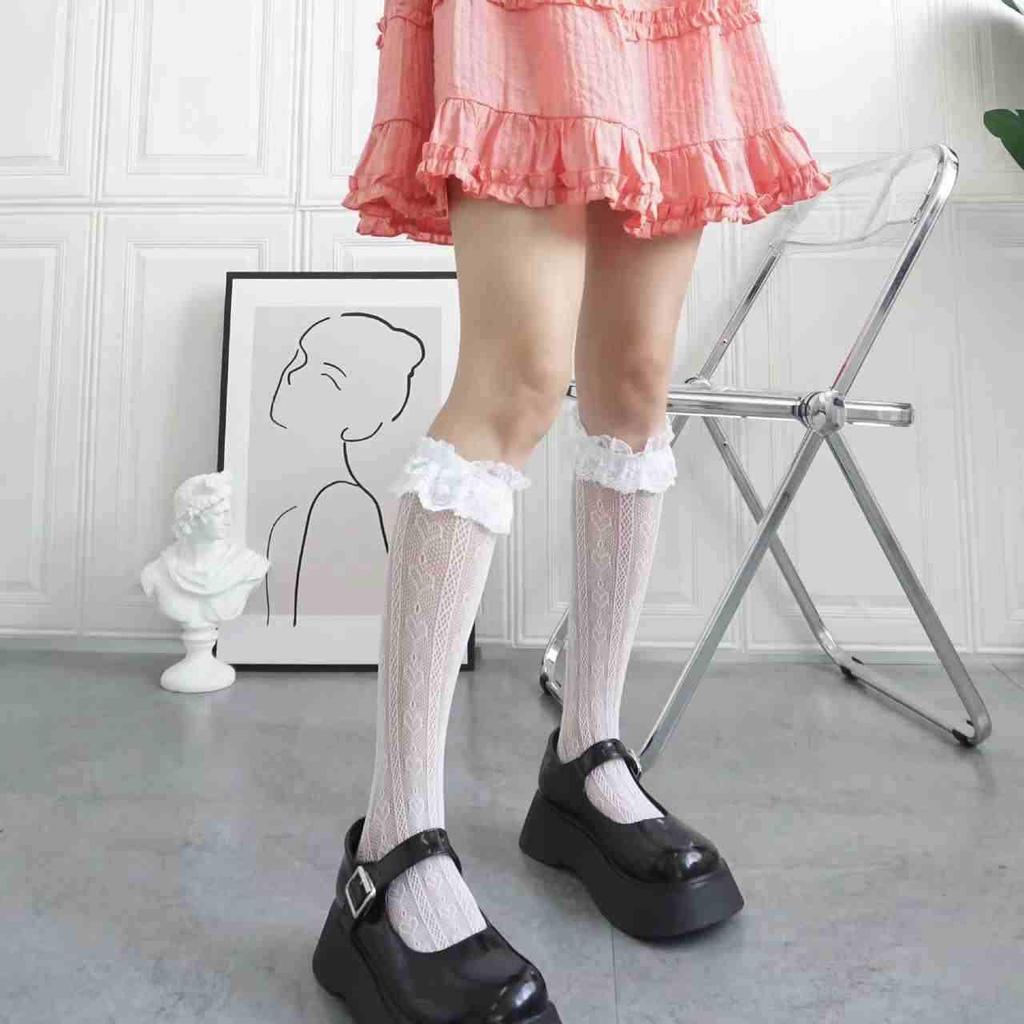 Японские кружевные гольфы в стиле Лолита - Женские летние гольфы до середины икры для ботинок Мартин