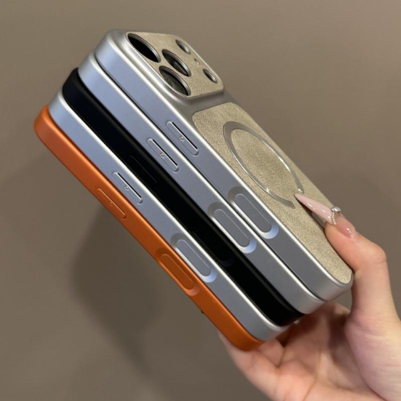 Ретро Джинсовая Ткань Для Чехла MagSafe Для iPhone 17 16 15 14 13 12 Pro Max Магнитная Беспроводная Зарядка Матовый Ударопрочный Чехол