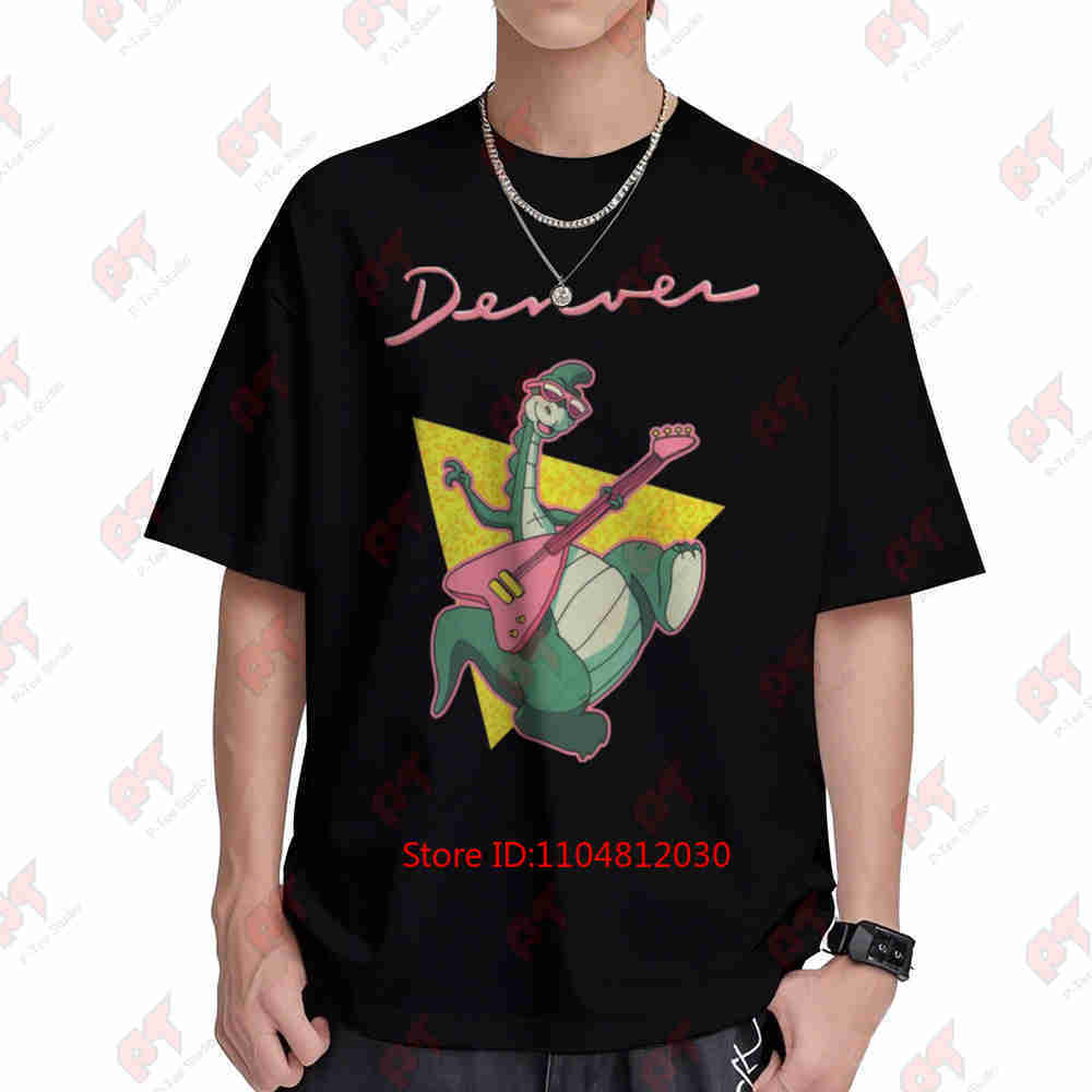 Retro s Denver The Last Dinosaur Cartoon Vintage Animation Iconic Character Short Sleeve Tee Cotton TShirt