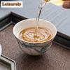 90ml Hand-painted Loofah Master Cup Dehua White Porcelain Teacup Single Master Cup Large Gourd Tea Bowl Kung Fu Teaset Drinkware