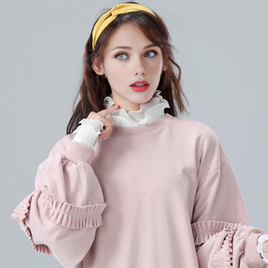 Fake Collar Lace Jacquard Tube Top Button Closure Adjustable Bust Solid Color Fake Collar Formal Casual Wear