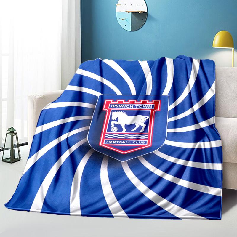 Town Football Club Crest Printed Throws Blanket Soft Flannel Blankets for Couch Bed Gifts for Men Women Picnic blanket Christmas gifts
