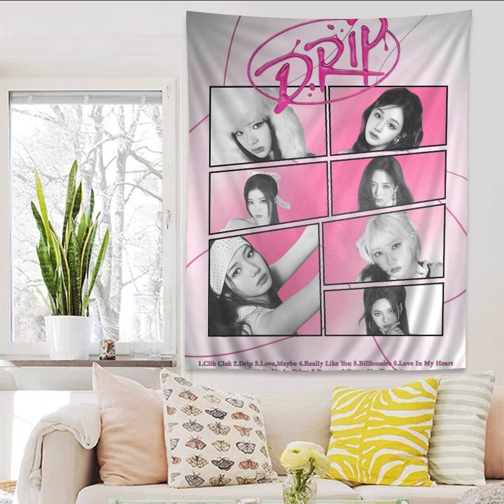 Kpop BBabymonster Cartoon Tapestry Bohemian Wall Tapestries Mandala Wall Hanging Sheets