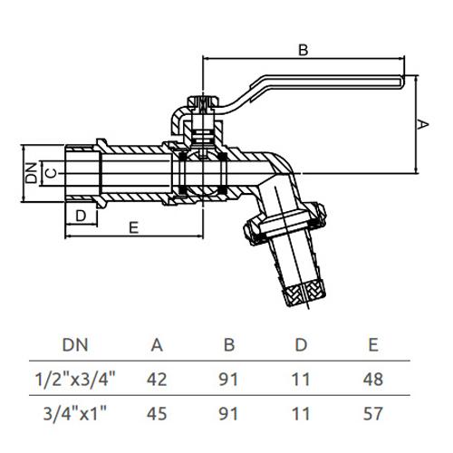 1/2” Brass Garden Tap