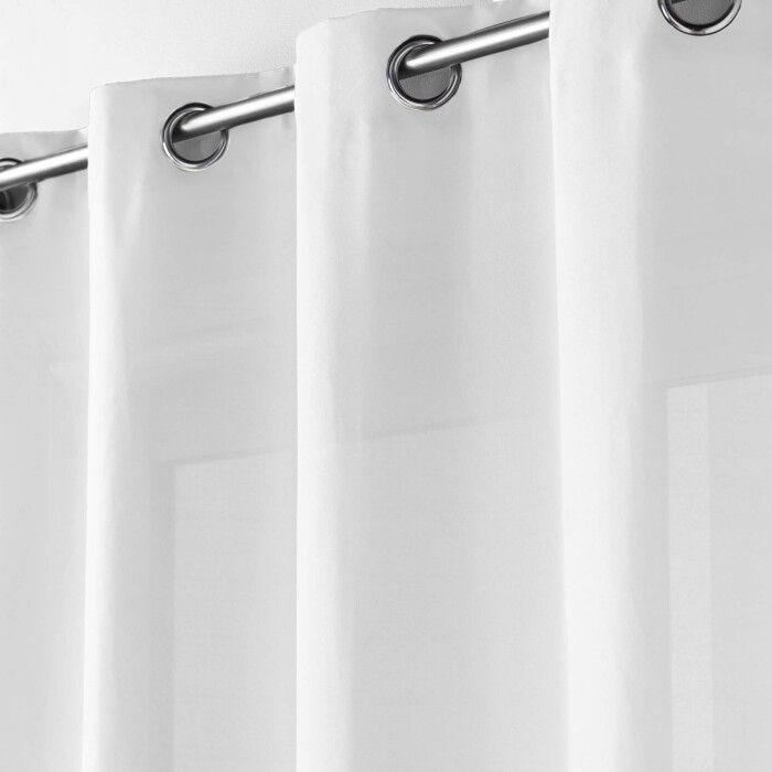Rideau à œillets 140 x 280 cm en microfibre unie – Absolu Blanc– Grande hauteur