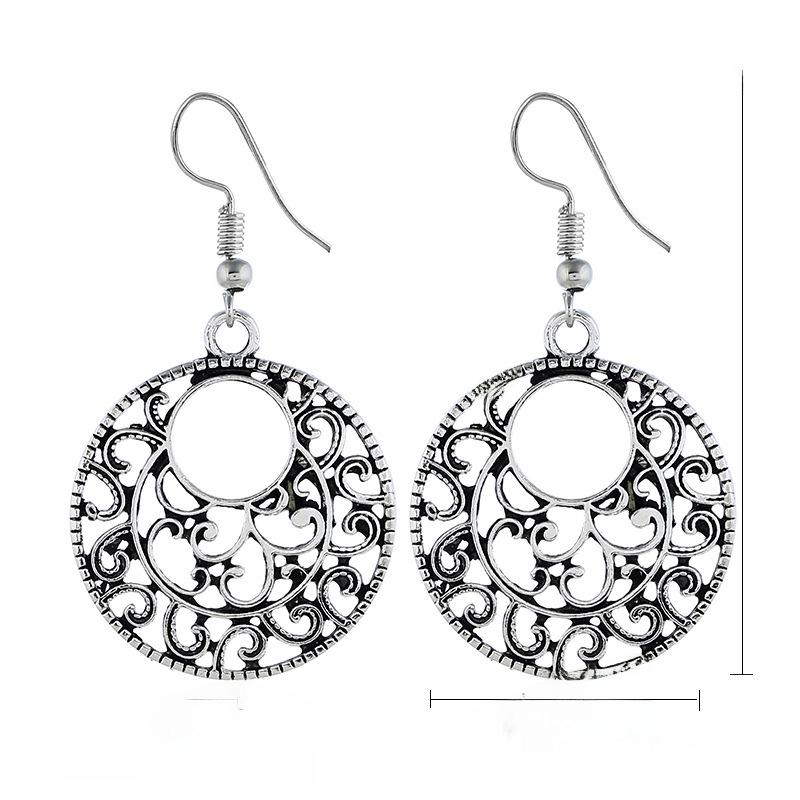 Тибетские этнические серьги: Ретро-узор с полостью из Непала и Юньнани