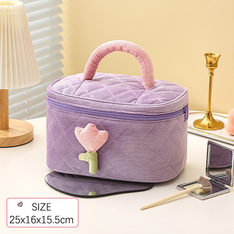 Модная женская сумка-тюльпан с цветами, большая вместимость, дорожная косметичка, сумки на молнии, портативное хранилище, органайзер для косметики
