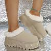 Хлопковые тапочки большого размера на толстой подошве, женские новые зимние бархатные утолщенные теплые ретро-сапоги для снега