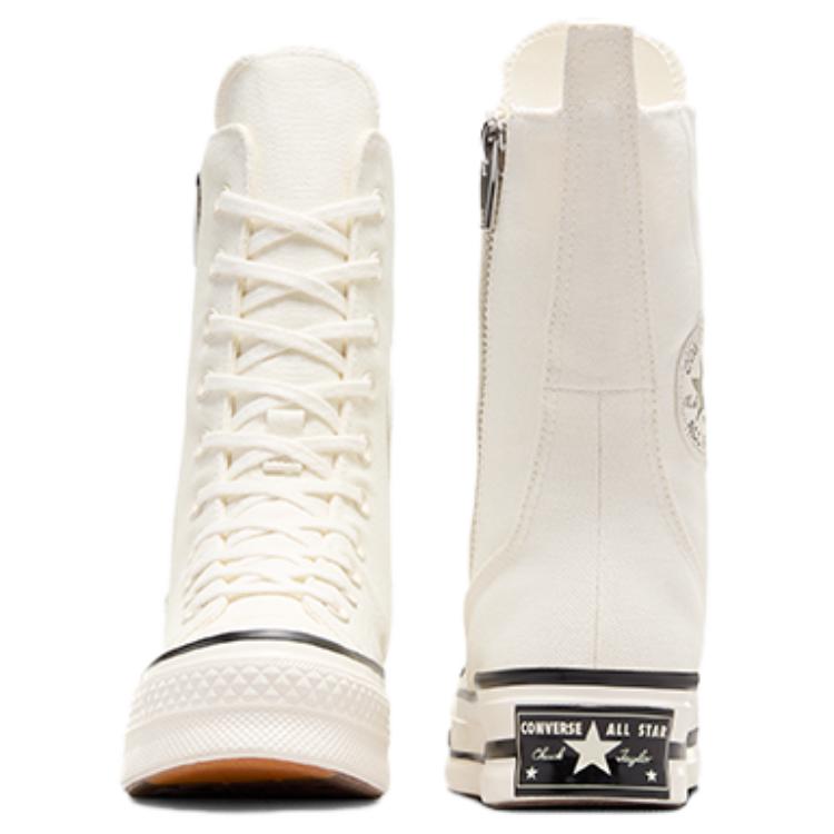 Converse Chuck 70 Plus X-High модные универсальные высокие парусиновые кеды для женщин белые