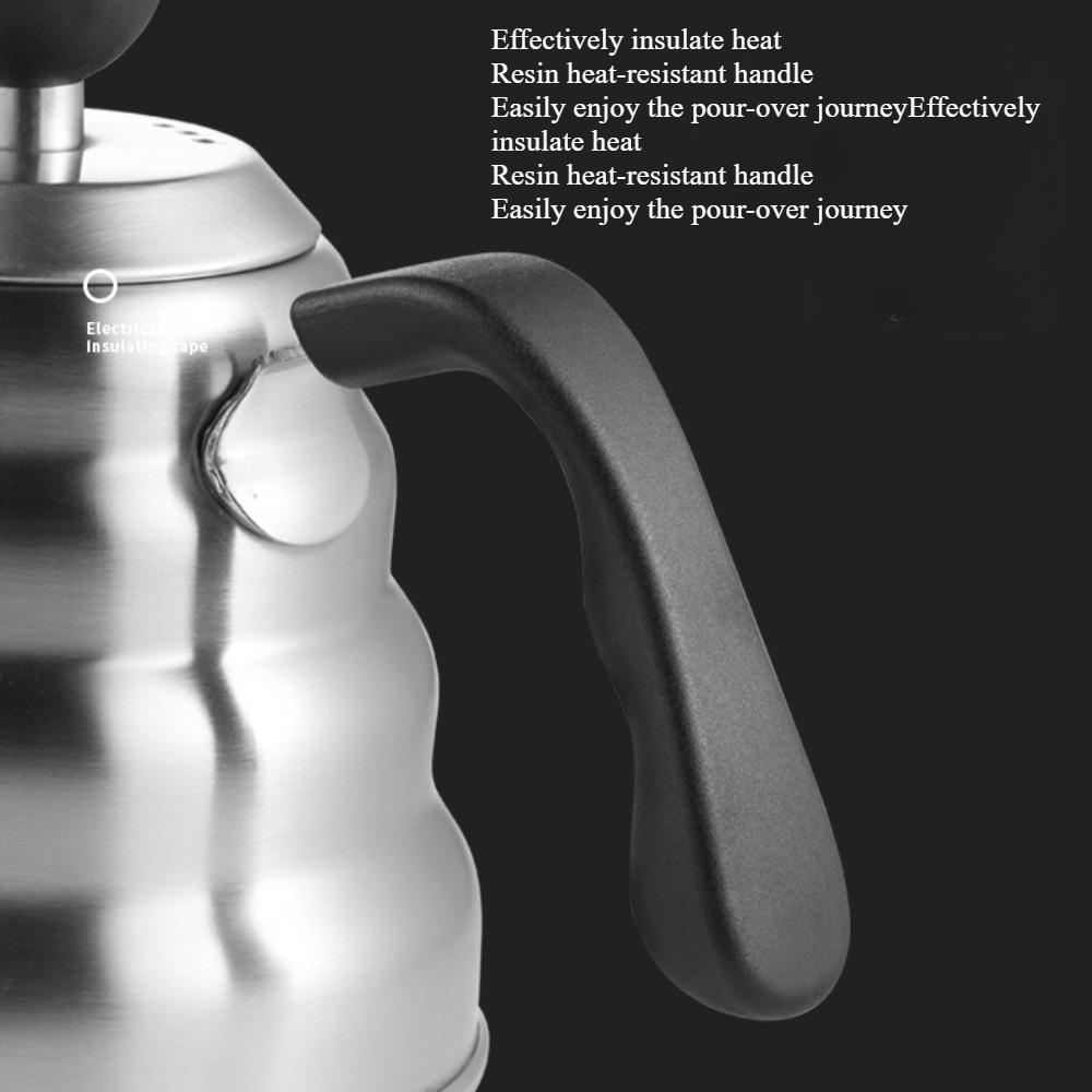 304 Stainless Steel Pour Over Coffee Kettle, Cloud Drip Kettle Long Spout Temperature Control for Drip Coffee Brewing KFS-007