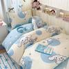 Pure cotton cute cartoon pure cotton three-piece set, student dormitory ins wind cotton bedding three-piece set