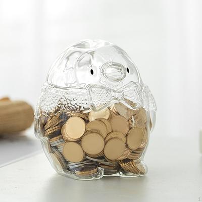 Копилка для экономии денег, фигурка, мультяшная неоткрывающаяся прозрачная копилка в форме свиньи