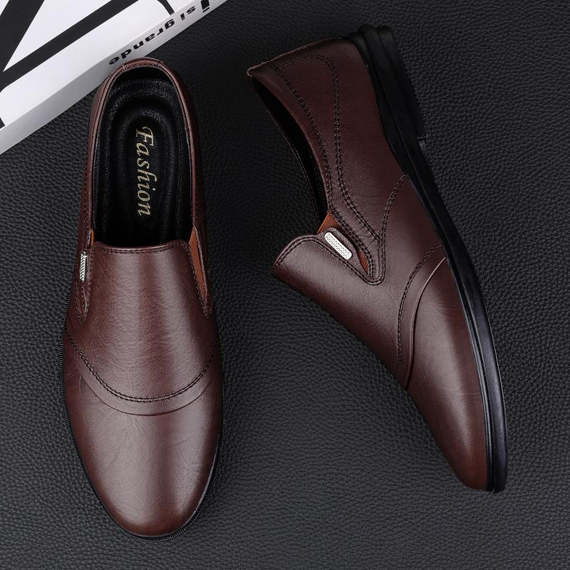 Мужская обувь Повседневная обувь из натуральной кожи Мужские удобные туфли на низком каблуке Мужские мокасины Британские классические оксфорды Офисная официальная обувь