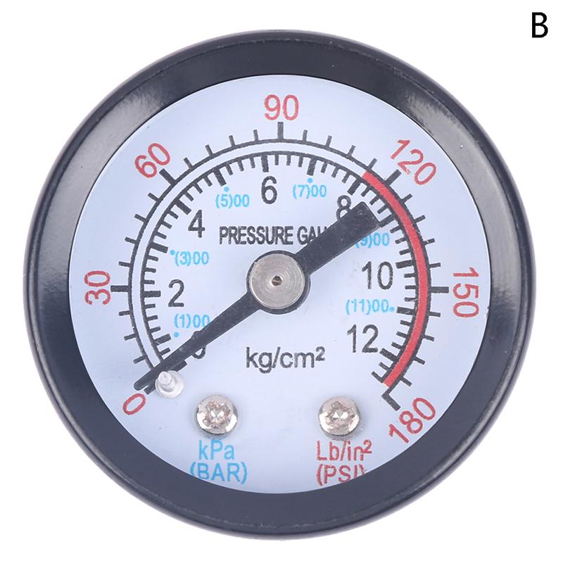 Iron Shell Bar Air Pressure Gauge Double Scale For Air Compressor 1/8, 1/4 Bsp