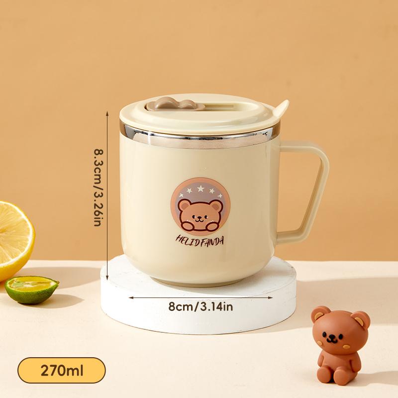 316 Stainless Steel Thermos Mug For Kids Capybara Portable Leak-proof Double Wall Insulated Milk Coffee Cup With Straw&Handle