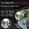 2Pcs Round Frame Convex Blind Spot Mirror Safety Driving Wide-angle 360 Degree Adjustable Clear Rearview Mirror Car Accessories