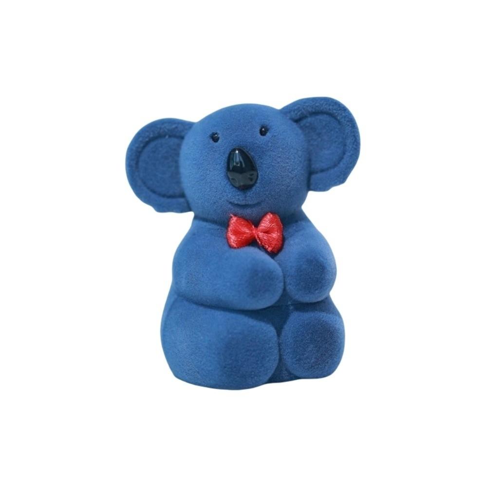 Creative Animal Flocked Jewelry Box Crocodile Koala Necklace Organizer Mini Puppy Ring Box  Gifts