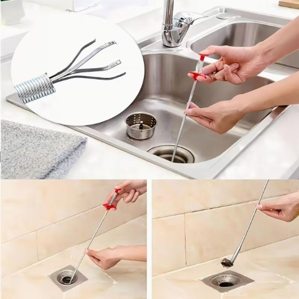 Flexible Design Pipeline Dredging Tool Spring Grip Sewer Cleaning Picker  Kitchen Sink Cleaning