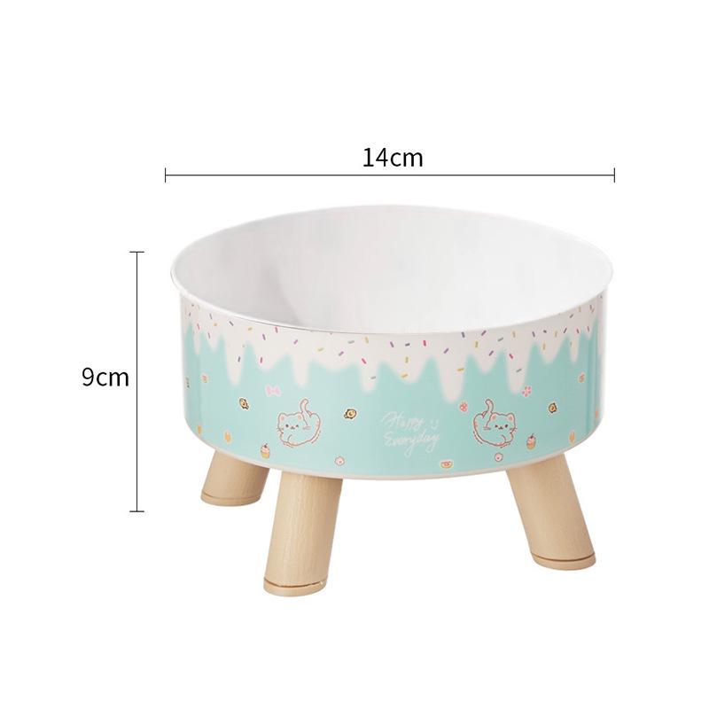 Миска из нержавеющей стали на высокой ножке против проливания для кошек и собак с защитой шеи