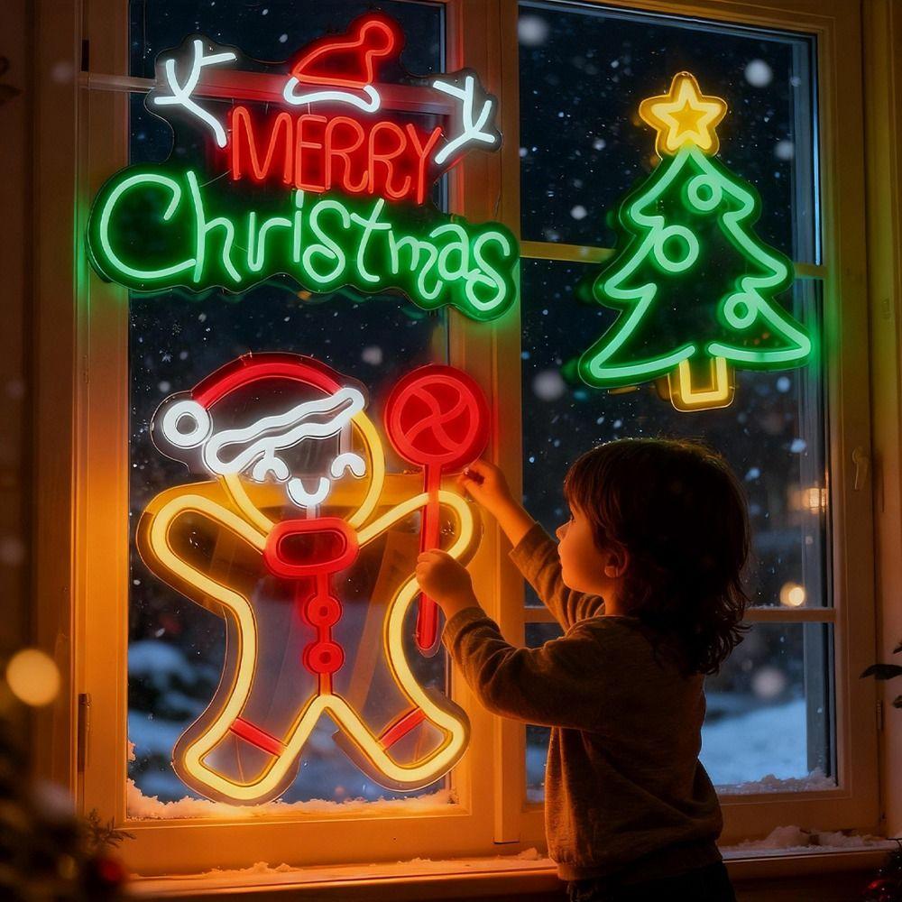 USB Plug Powered Merry Christmas Neon Sign Holiday Neon Light  Indoor Outdoor Decoration