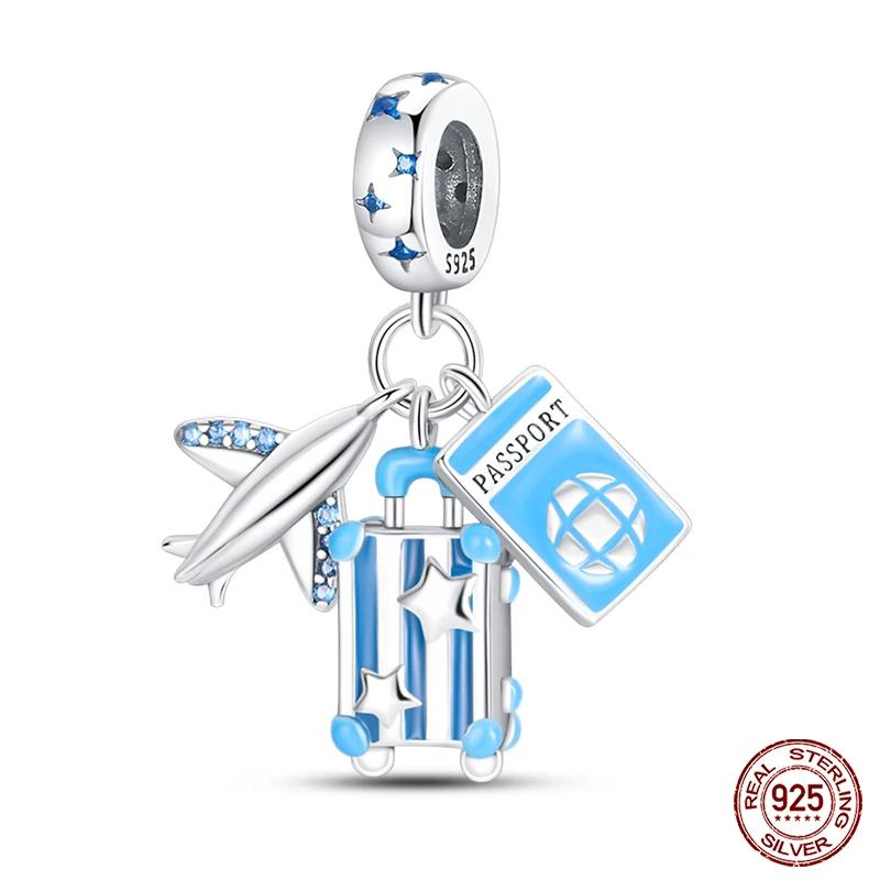 Fashion Copper Travel Aircraft Series Charms Beads Fit Original Bracelets Diy Anniversary Jewelry For Women