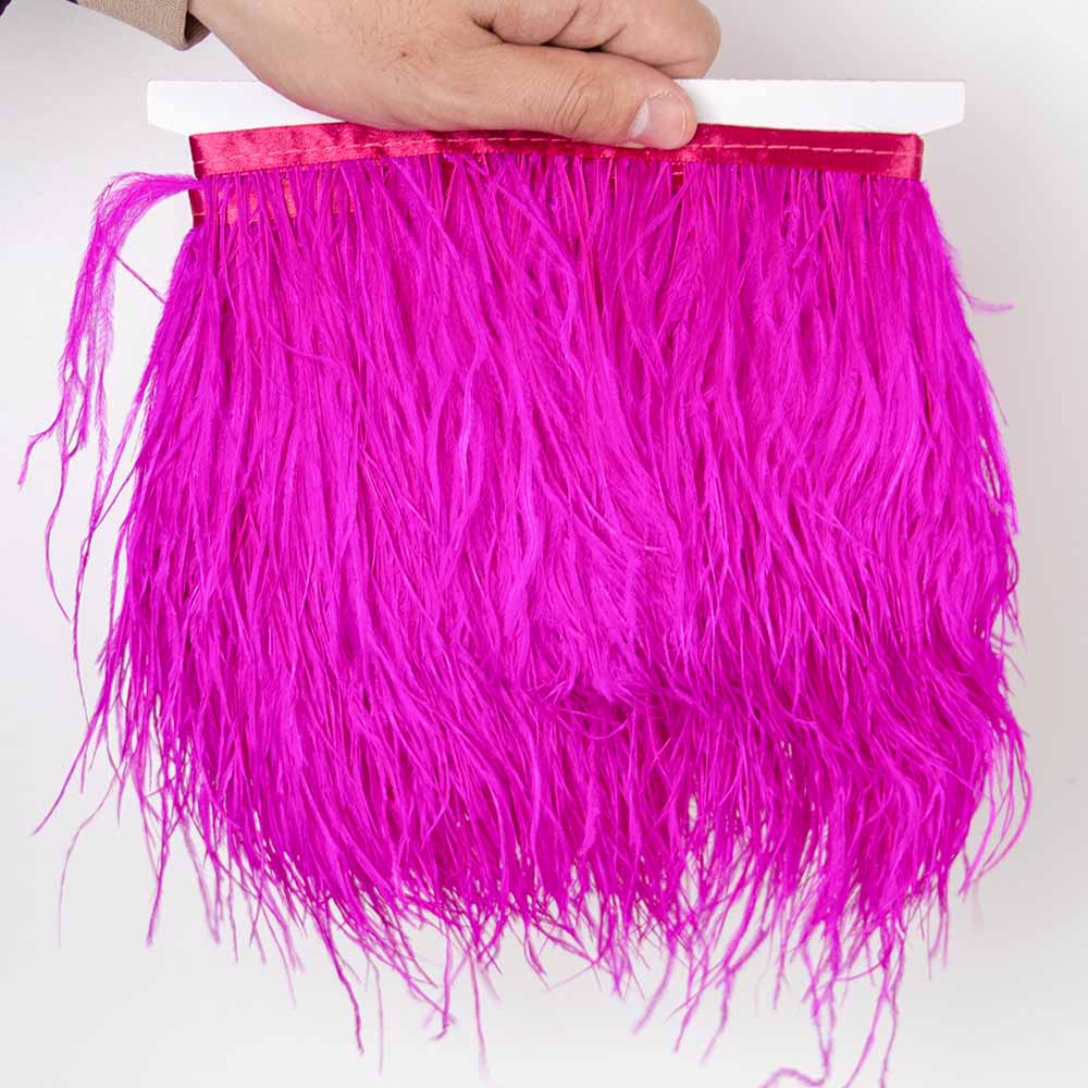 Перо 1 метр Красная отделка из страусиных перьев на тесьме Ленточная бахрома 8-10 см Ткань Юбка Швейные принадлежности Украшение для платья и одежды