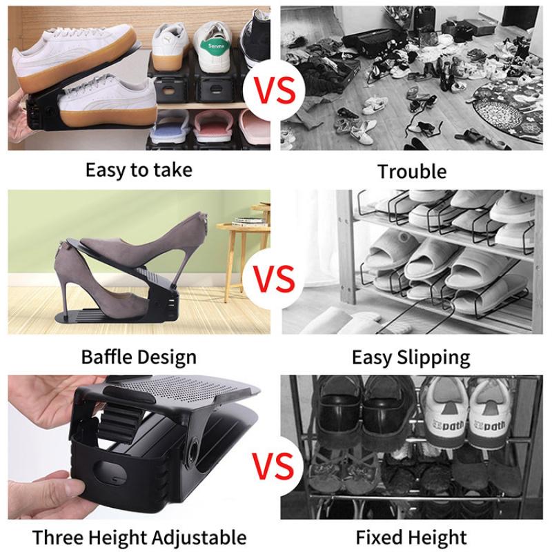 20/40pcs Adjustable Plastic Shoe Rack - Space-Saving Organizer for Hallway, Corridor, Living Room - Shoe Storage Solution |