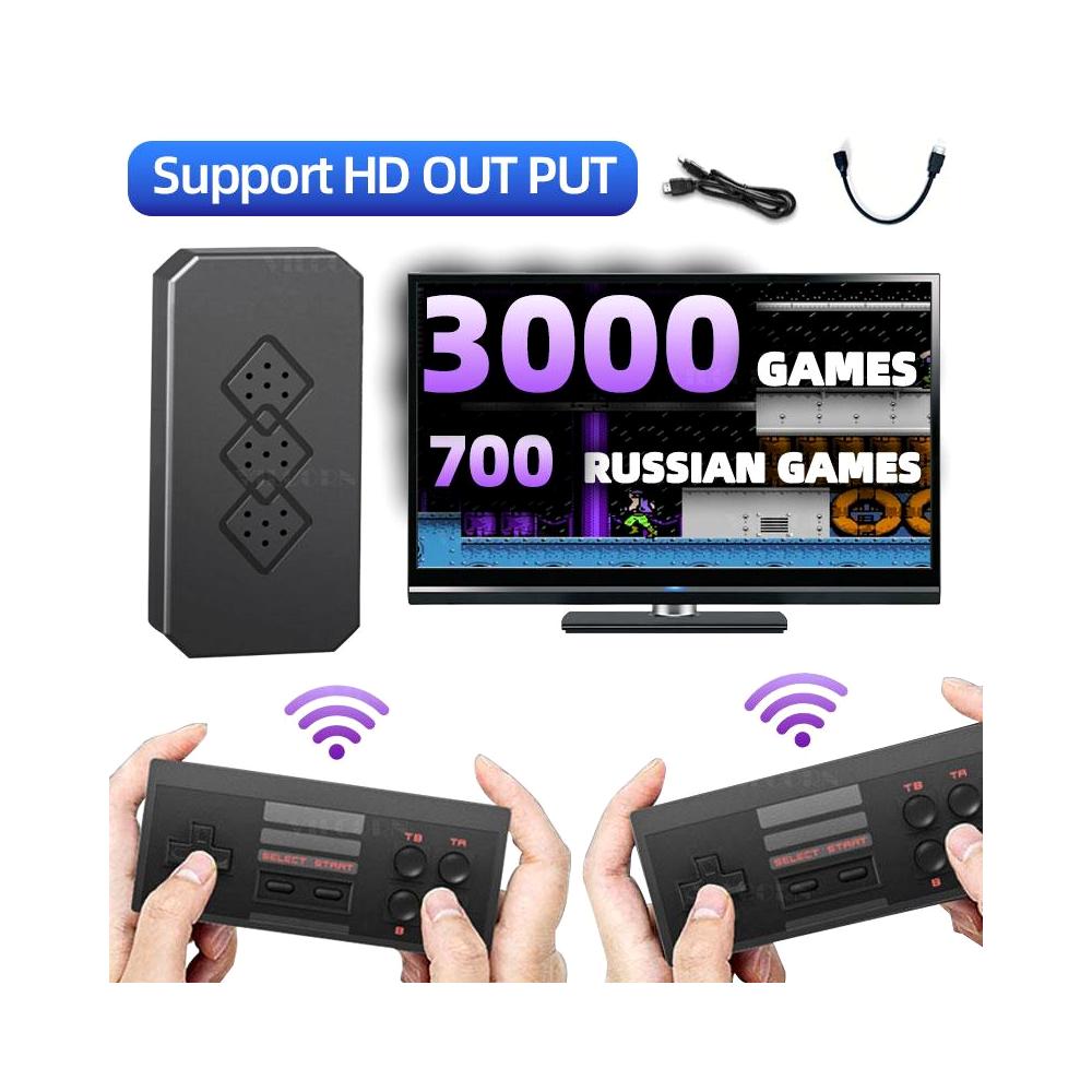 Игровая приставка 8-битная HD Game Stick со встроенными играми и 2 беспроводными контроллерами
