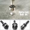 3pcs Hex Countersink Boring Set for Wood Metal Quick Change Drill Bit Tools Hexagonal Shank Carbon Steel