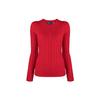 Polo Solid Color Knit Crew Neck Long Sleeve Cashmere Sweater Women Sweater Red 211880516-014