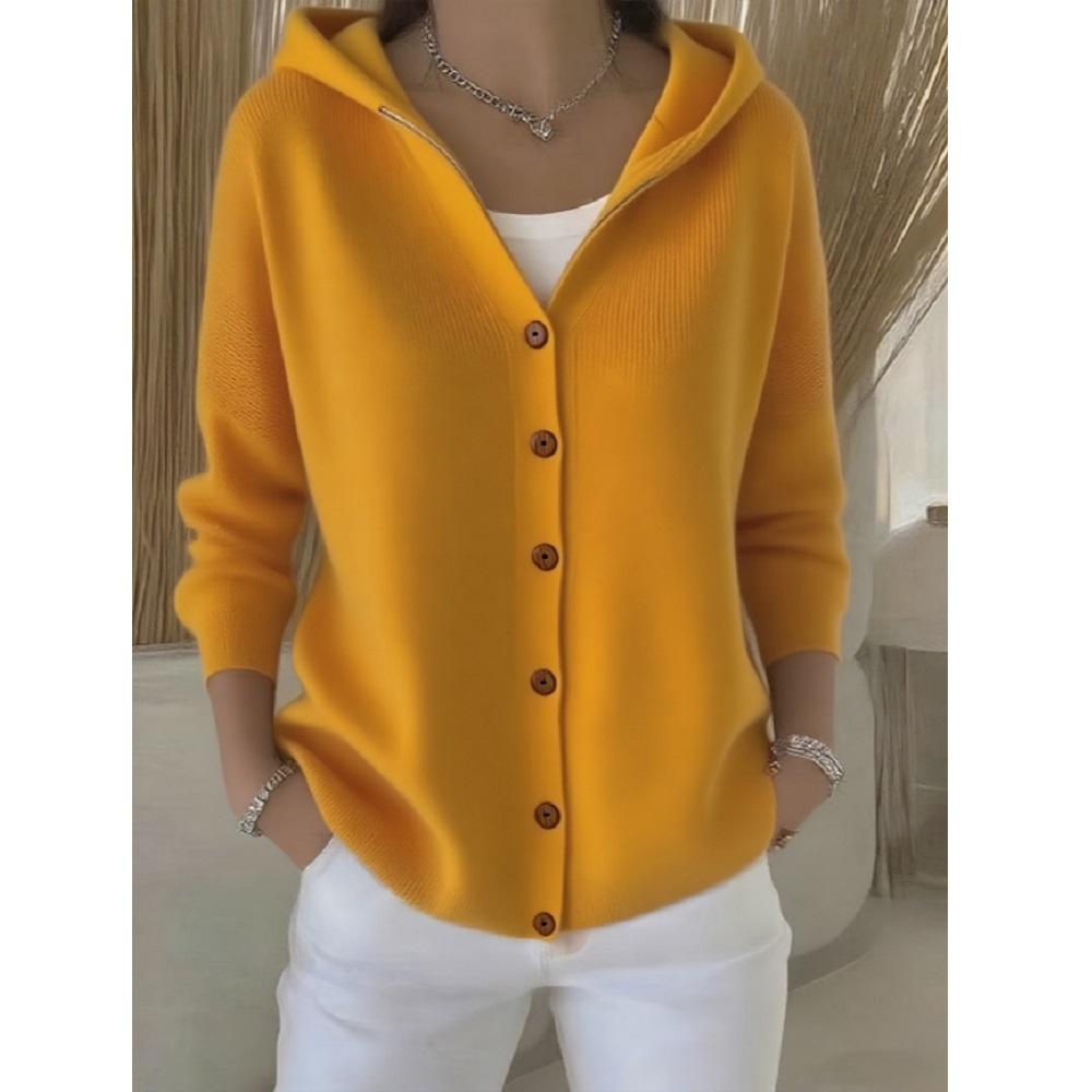 Женские осенне-зимние вязаные свитера, кардиганы, пальто, трикотаж с длинным рукавом и капюшоном, верхняя одежда, куртки