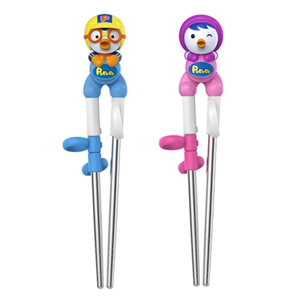 Edison 3D Stainless Steel Chopsticks Pororo + Patty, Mixed Colors, 1 Set