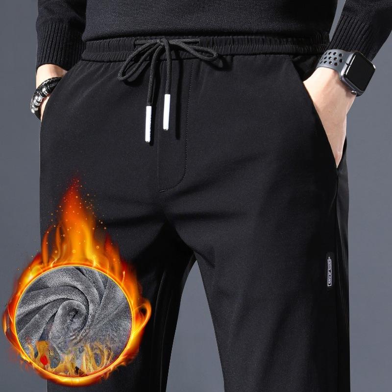 Men's Casual Pants, Autumn and Winter Fleece Pants, Straight-leg Loose Long Pants, Sports Pants for Men
