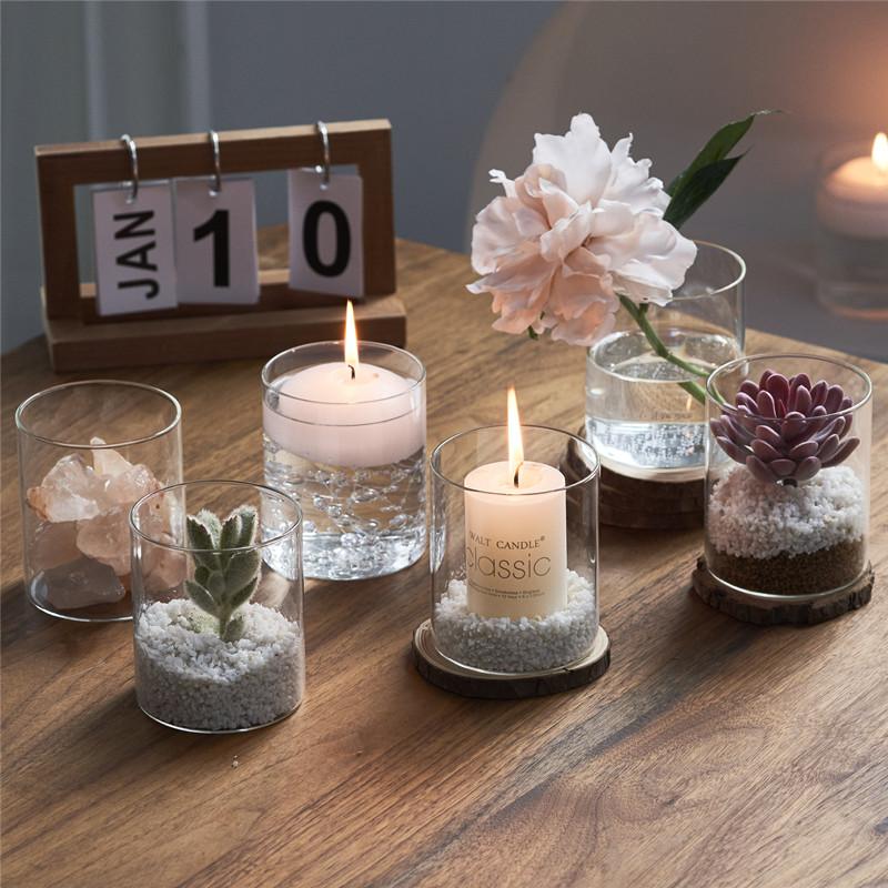 6 шт. стеклянных подсвечников в форме цилиндра Hurrican, набор плавающих свечей, гидропонная ваза для цветов, экологический резервуар, банка для хранения ювелирных изделий