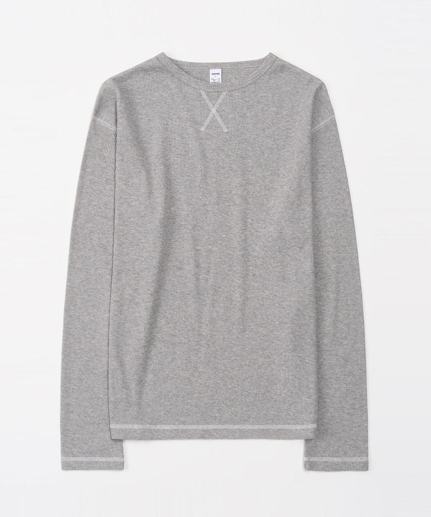 TOFFEE Stitch Waffle Long Sleeve (Grey)