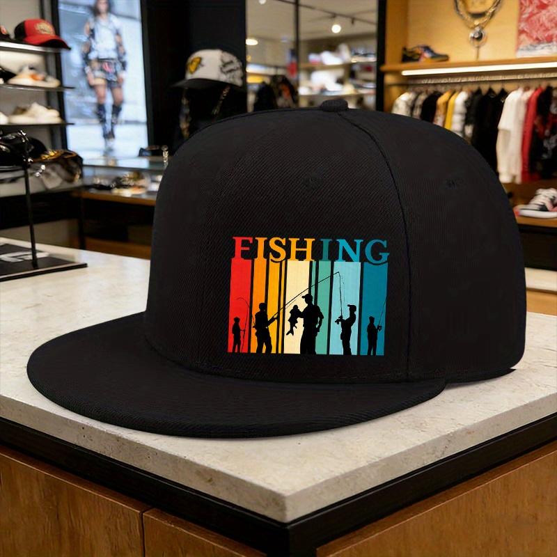 Рыбалка Закат Винтажный Стиль Кепка Snapback Полиэстер Повседневная Взрослая Регулируемая Головной Убор