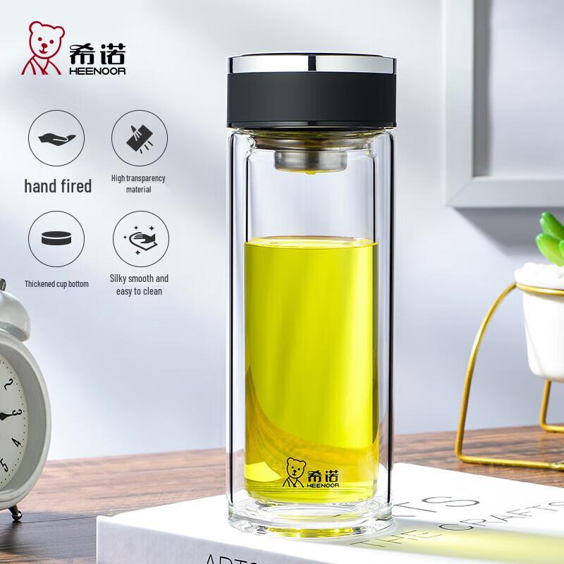 Heenoor Portable Double-Wall Glass Tea Tumbler