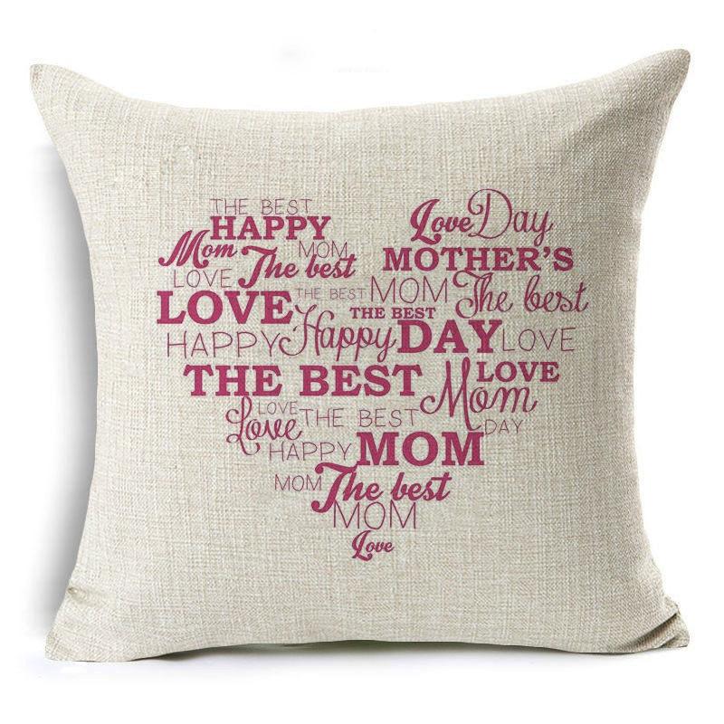 Новый подарок на День матери Текст Любовь Узор Наволочка Лен Принт Декоративная подушка Наволочка