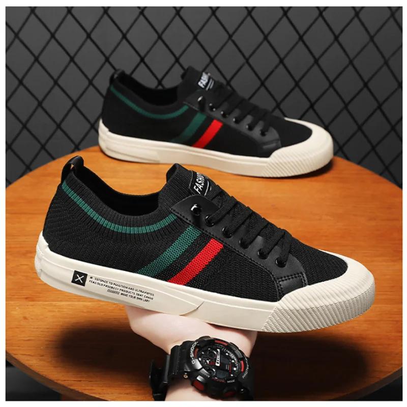 New Men Canvas Shoes Casual Luxury Fashion Sneakers Men Light Mesh Sports Shoes Walking Breathable Loafers Male Flats Zapatos