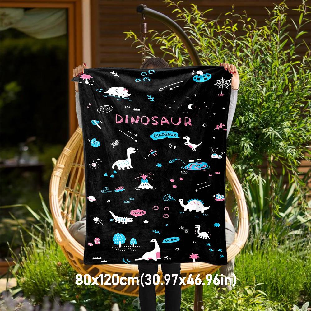 1PC Dinosaur PlanetOutdoor Flannel Blanket - Soft Plush Decor for Picnics, camping, Bedroom, Playroom, Office, or Lunch Break 1215A